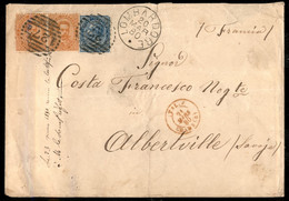 Regno - Umberto I - 10 Cent Vitt. Em. Ii + Due 20 Cent Umberto I (27 + 39) Su Lettera Due Porti Per La Francia - Annulla - Autres & Non Classés