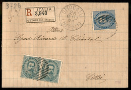 Regno - Umberto I - Coppia 5 Cent + 25 Cent (37 + 40) Su Raccomandata Per Città Da Ottocalli (Napoli) Del 26 Giu. 88 - Autres & Non Classés