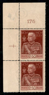 Regno - Vittorio Emanuele III - 1925 - 60 Cent Giubileo (186c) - Filigrana Lettere NISTERO - Coppia Verticale - Angolo D - Autres & Non Classés