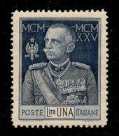 Regno - Vittorio Emanuele III - 1925 - 1 Lira Giubileo (187d) - Filigrana Corona Coricata - Gomma Integra - Molto Ben Ce - Autres & Non Classés