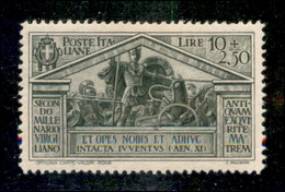 Regno - Vittorio Emanuele III - 1930 - 10 Lire + 2,50 Lire Virgilio (290) - Gomma Originale - Autres & Non Classés