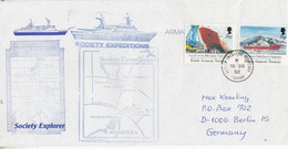 British Antarctic Territory (BAT) 1992 Cover Ship Visit Society Explorer  Ca Faraday 10 DE 92 (BAT337) - Covers & Documents