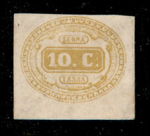 Regno - Vittorio Emanuele II - 1863 - 10 Cent Segnatasse (1) - Nuovo Senza Gomma - Diena - Autres & Non Classés
