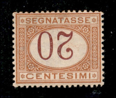 Regno - Umberto I - 1894 - 20 Cent Segnatasse (22a) - Cifre Capovolte - Gomma Originale - Autres & Non Classés