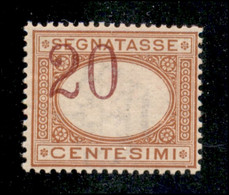 Regno - Umberto I - 1894 - 20 Cent Segnatasse (22cac) - Cifre Spostate In Alto E A Sinistra - Ben Centrato - Gomma Origi - Autres & Non Classés