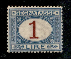Regno - Umberto I - 1890 - 1 Lira Segnatasse (27) - Molto Ben Centrato - Gomma Integra - Autres & Non Classés