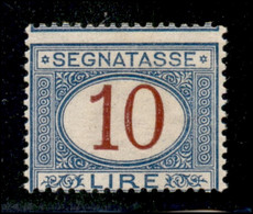 Regno - Umberto I - 1893 - 10 Lire Segnatasse (28) - Gomma Integra - Autres & Non Classés
