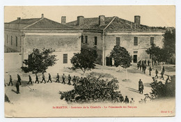 île De Ré St Martin,intérieur De La Citadelle.la Promenade Des Forçats.carte Animée. - Gefängnis & Insassen