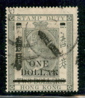 OLTREMARE - HONG KONG - 1897 - 1 Dollaro Su 2 Stamp Duty (15 Ia) - Usato - Autres & Non Classés