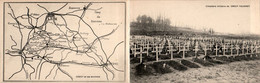 Crouy-Vauxrot Canton De Soissons-Nord Carte Double Cimetière Militaire Military Cemetery Aisne 02880 Dos Vert En TB.Etat - Sonstige & Ohne Zuordnung