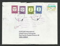 Portugal Lettre 1987 Timbre-taxe Port Dû Et Série Basique Maisons Traditionnelles Postage Due + Traditional Houses Cover - Lettres & Documents