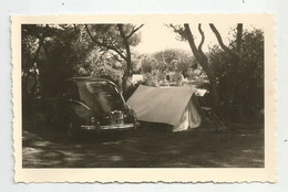 Photographie Auto Voiture 38 Et Tente Camping 1960 Photo 11,4x7,3 Cm Env - Automobili