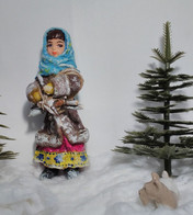 Christmas Tree Toy. Mashenka With Brushwood. From Cotton. 13 Cm. New Year. Christmas. Handmade. - Schmuck Und Dekor