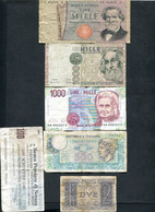 LOT DE 6 BILLETS D'ITALIE - Lots & Kiloware - Banknotes