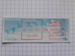 Leguevin 31490 - 30-11-93 - G02 PC31291 Tarif 2.80 - - 1990 Type « Oiseaux De Jubert »