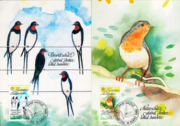 Liechtenstein 1985: Hirundo Rustica & Erithacus Rubecula Zu 833-834 Mi 893-894 Yv 834-835 MK-Set CM No. 61 (Zu CHF 3.00) - Hirondelles