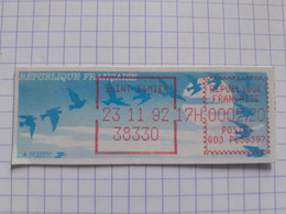 Saint Ismier 38330 - 23-11-92 - G03 PC38397 Tarif 2.20 - - 1990 Type « Oiseaux De Jubert »