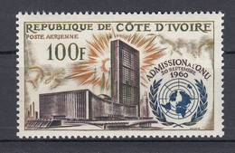 Cote Ivoire Aérien YT 25 .. Admission Nations Unies .. Neuf  ** Sans Charnière Ni Trace .. 25 % Cote - Côte D'Ivoire (1960-...)