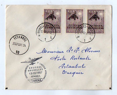 TB 3424 - 1957 - LSC - Lettre Par Avion / Sté SABENA / Première Liaison Aérienne BRUXELLES - ISTANBUL ( Turquie ) - Brieven En Documenten