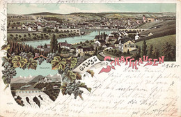 Gruss Aus Schaffhausen Litho 1900 Rheinfall - Autres & Non Classés