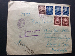 LETTRE  ROUMANIE>FRANCE Poste Aérienne RECOMMANDÉ 1949 - Covers & Documents