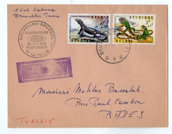 TB 3428 - 1965 - LSC - Lettre Par Avion / Sté SABENA / Première Liaison Aérienne BRUXELLES - TUNIS ( Tunisie ) - Storia Postale