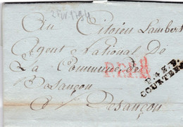 LAC - P.43.P / COURTENAY 6 2 FEVR. 1794 - Au Dos Taxe Manu "10" - ....-1700: Précurseurs