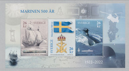 Sweden 2022. Facit # BL55 (3433-3435). Souvenir Sheet: 500 Years Of The Swedish Navy. MNH (**) - Neufs