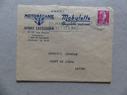 Enveloppe 1957 Cassegrain Agent Motobécane Mobylette Orléans - 1921-1960: Moderne
