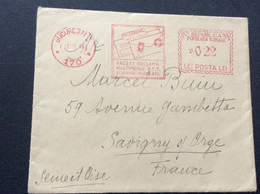 LETTRE  ROUMANIE>FRANCE Poste Aérienne 1949 - Frankeermachines (EMA)