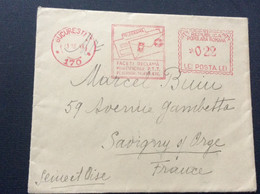 LETTRE  ROUMANIE>FRANCE Poste Aérienne 1949 - Franking Machines (EMA)