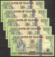 UGANDA. 5 Pieces X 1000 Shillings 2009. UNC. - Uganda