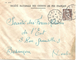 France Enveloppe - Cachet Ambulant Bourg-Dijon (1948) - Oblitérations Mécaniques (Autres)