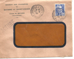 France Enveloppe - Cachet Ambulant Laneuville à ?  Haute Marne (1950) - Oblitérations Mécaniques (Autres)