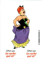 Image Pub La Vache Qui Rit Fromage Cheese à Découper La Barmaid De Saloon N°16 C. Dargaud-Morris 1991 -5,1 Cm X 7,3 Cm - Advertentie