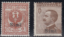 1912 2 Valori Sass. 1-6 MH* Cv 50 - Egeo (Simi)