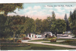 Illinois Peoria Fountain In Glen Oak Park 1909 - Peoria