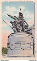 Illinois Springfield Infantry Group On Lincoln Monument Curteich - Springfield – Illinois