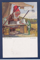 CPA Grenouille Frog Par Paul Lothar Muller Pharmacie Gnome écrite - Pescados Y Crustáceos