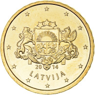 Lettonie, 10 Euro Cent, 2014, Stuttgart, FDC, Laiton, KM:153 - Lettonie