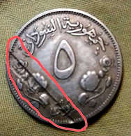 SUDAN 1956 - Great Error Minting 5 Piastres Of 1956  - Unique ,  Gomaa - Soudan