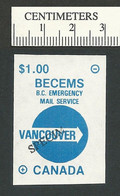 B68-50 CANADA Vancouver BECEMS BC Emergency Mail MNH Blue SPECIMEN - Viñetas Locales Y Privadas