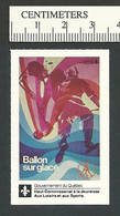 B68-63 CANADA Quebec Ballon Sur Glace Sport Poster Stamp MNH - Vignettes Locales Et Privées