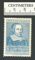 B68-69 CANADA Societe St-Jean-Baptiste SSJB 16b MNH Dauversiere Blue - Vignettes Locales Et Privées