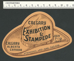 B69-33 CANADA 1947 Calgary Stampede Hat Label MNH - Viñetas Locales Y Privadas