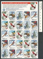 B69-38 CANADA Canadian Wildlife Federation Xmas Seals Sheet 1991 MNH French - Vignette Locali E Private