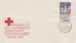 Enveloppe   FDC   1er  Jour   TCHECOSLOVAQUIE    Congrés  CROIX  ROUGE   1961 - FDC