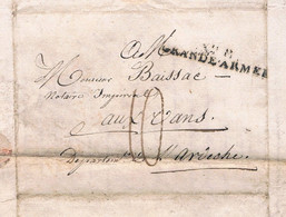 J3 1818 LAC Grande Armée N° 8 2 Pages écrites D'Aschers En Westphalie Près De Magdebourg à Destination De L Ardèche - Army Postmarks (before 1900)