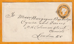 1891 - QV - Entier Postal Enveloppe 2 Annas 6 Pence De Bombay Mumbai, Inde, GB Vers London, GB - 1882-1901 Keizerrijk
