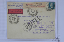 C FRANCE   BELLE LETTRE 1929 ACCIDENT AVION  LE DRAGON D ANNAN COSTES ET BELLONTE ++ +AFFRANCH. INTERESSANT - 1960-.... Covers & Documents